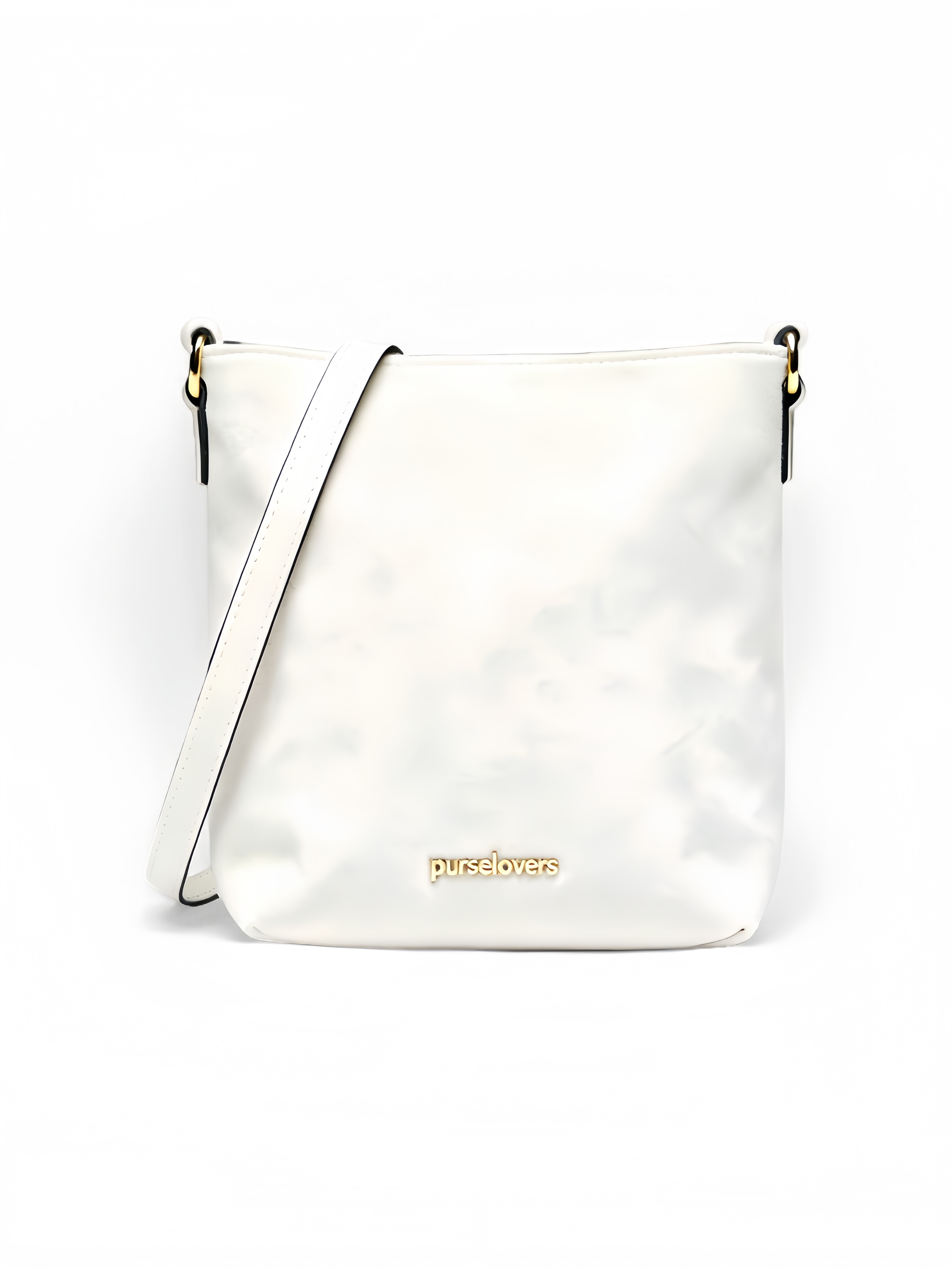 Purselovers Charm White Suede Crossbody Bag