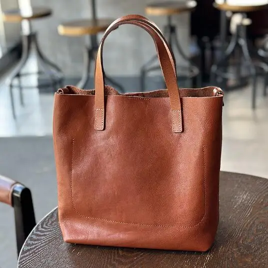 Avocado green Japanese vintage cowhide handbag Female fashion trend temperament commuter bag leather shoulder crossbody bag