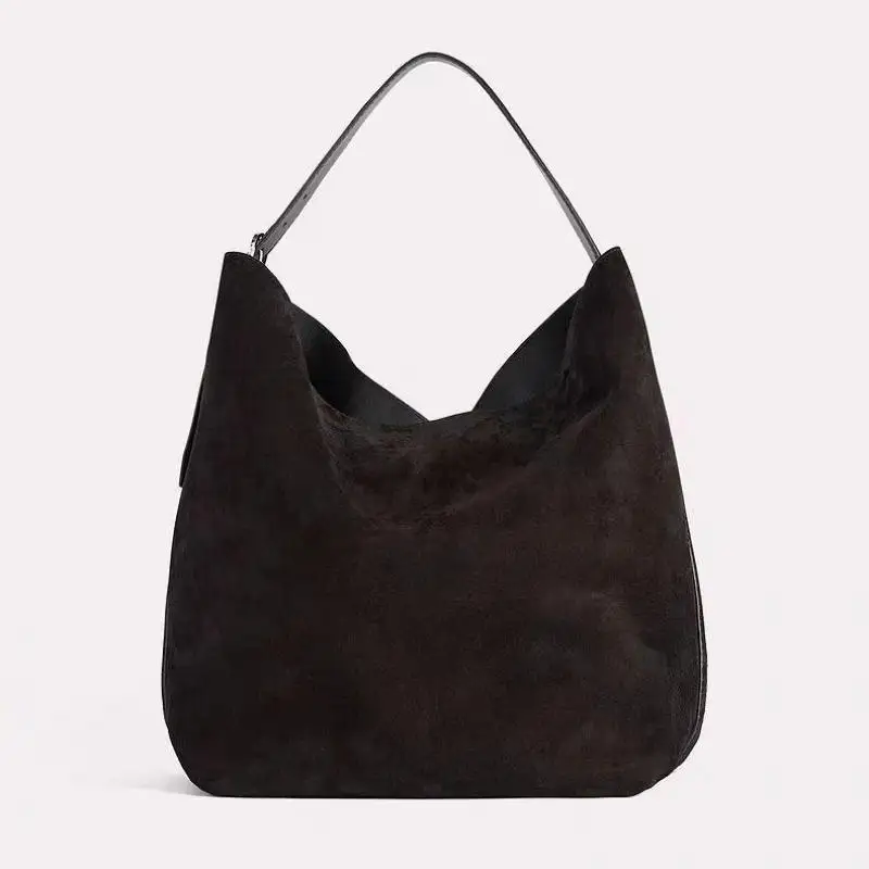 European and American retro suede frosted shoulder bag new commuting simple multifunctional large capacity portable shoulder bag